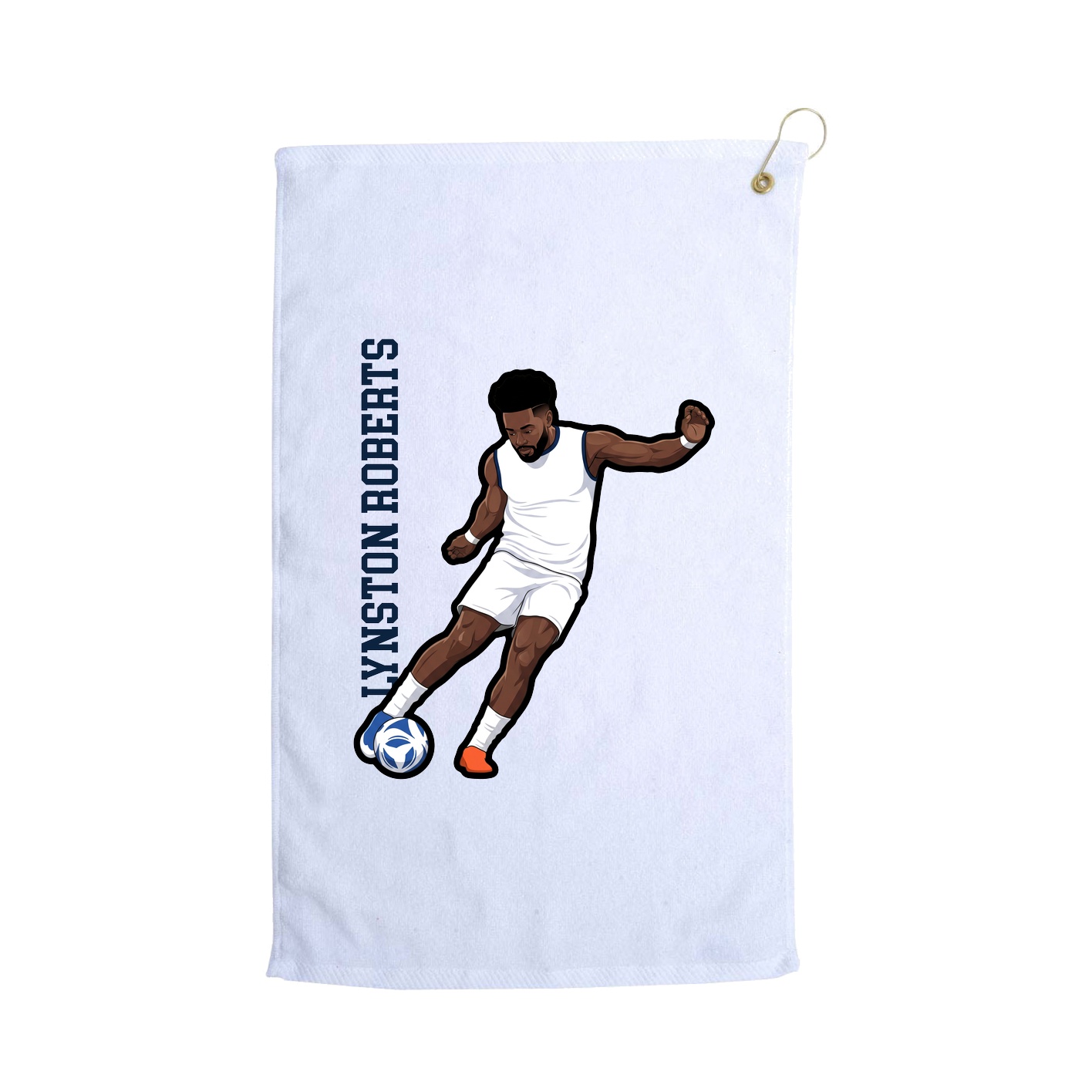 Golf Towel — Name Vertical in White