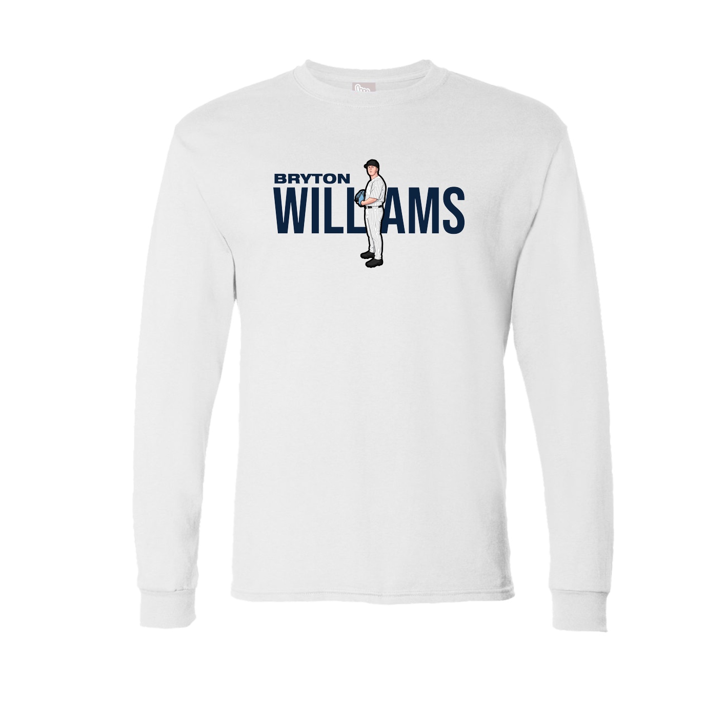 Long Sleeve Tee — Player Name in White