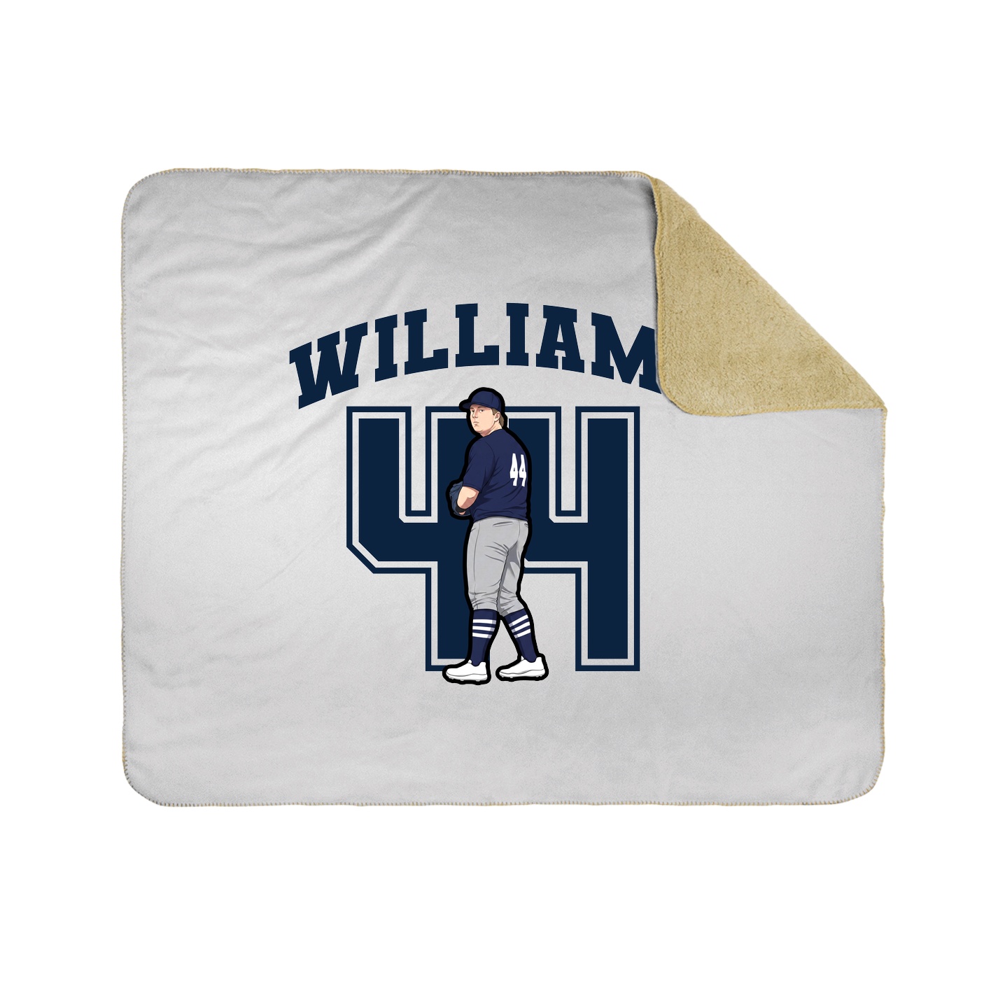Throw Blanket — Number in White