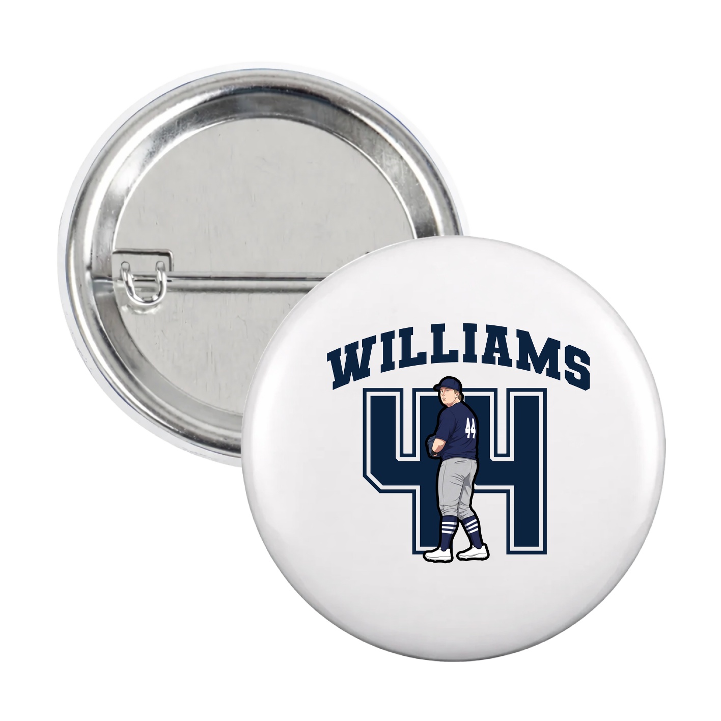 Game Day Button — Number in White