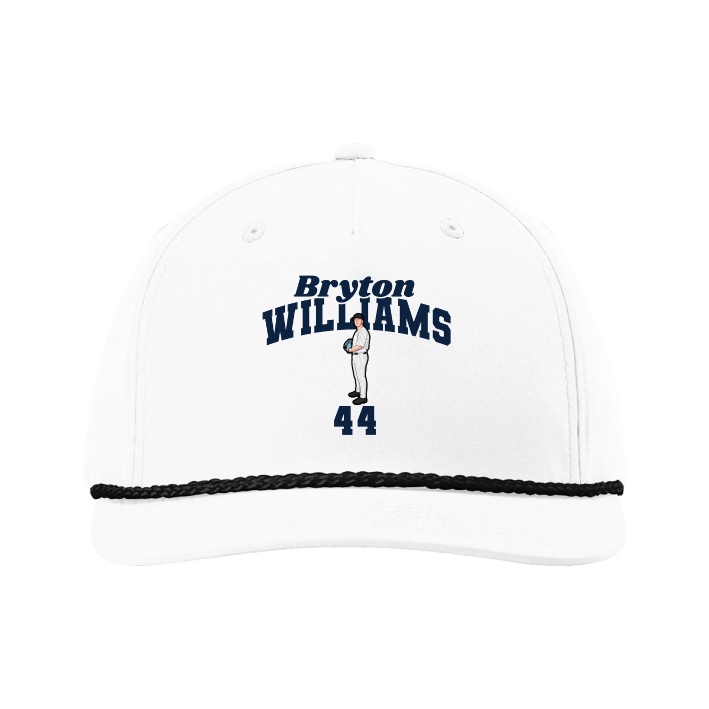 Five-Panel Classic Rope Cap — Signature Arch in White