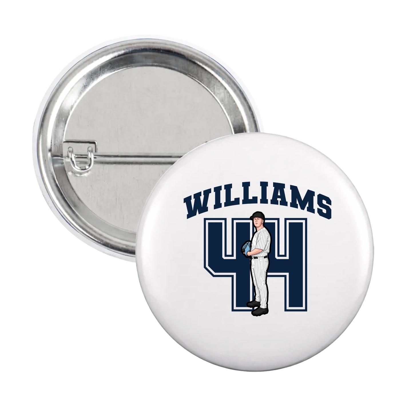 Game Day Button — Number in White