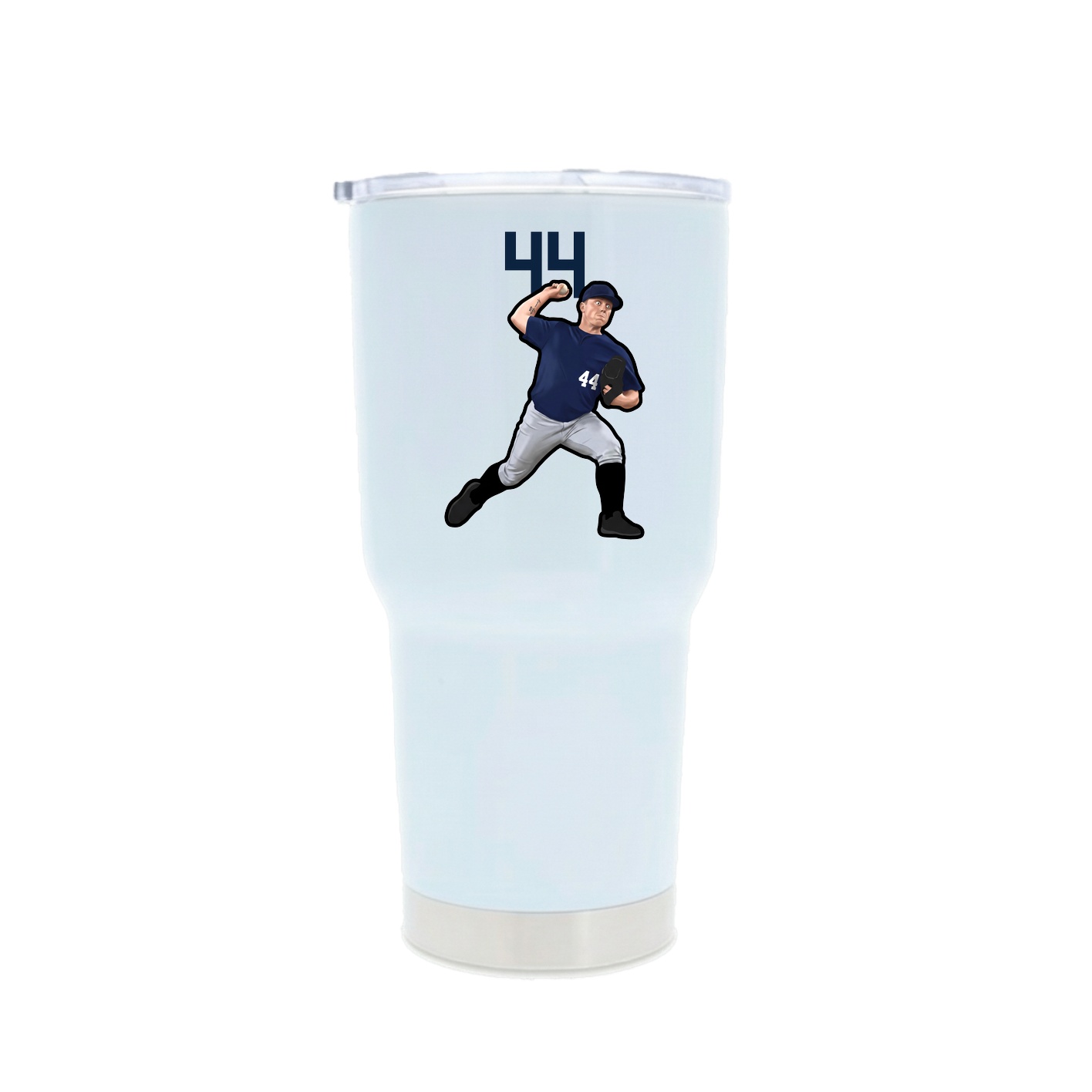 30oz Stainless Steel Tumbler — Number Top in White