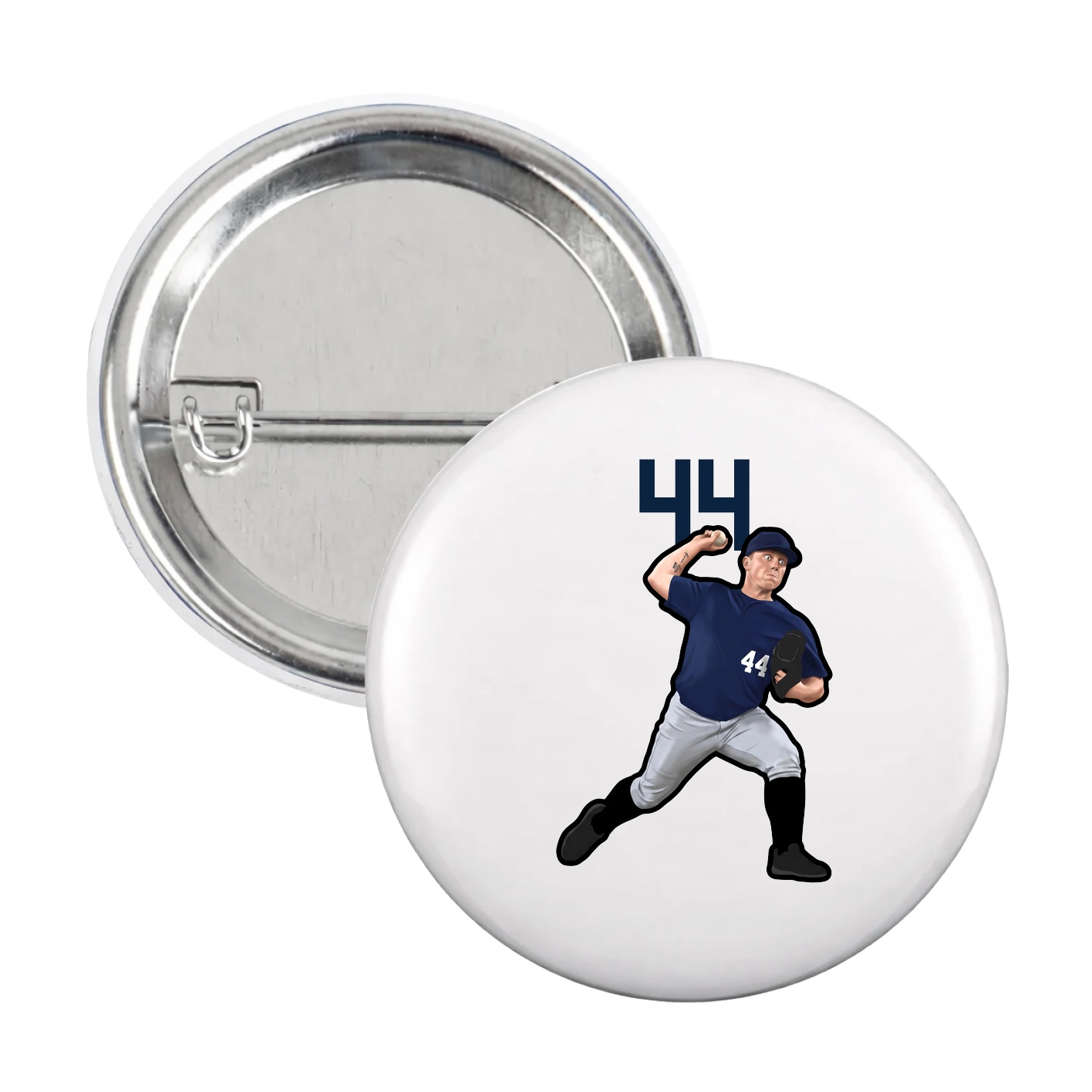 Game Day Button — Number Top in White