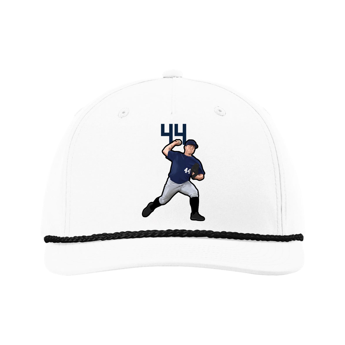 Five-Panel Classic Rope Cap — Number Top in White