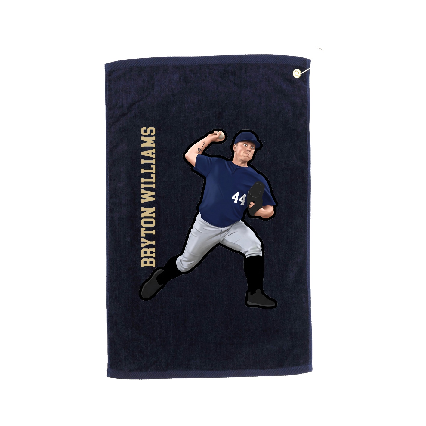 Golf Towel — Name Vertical in Navy