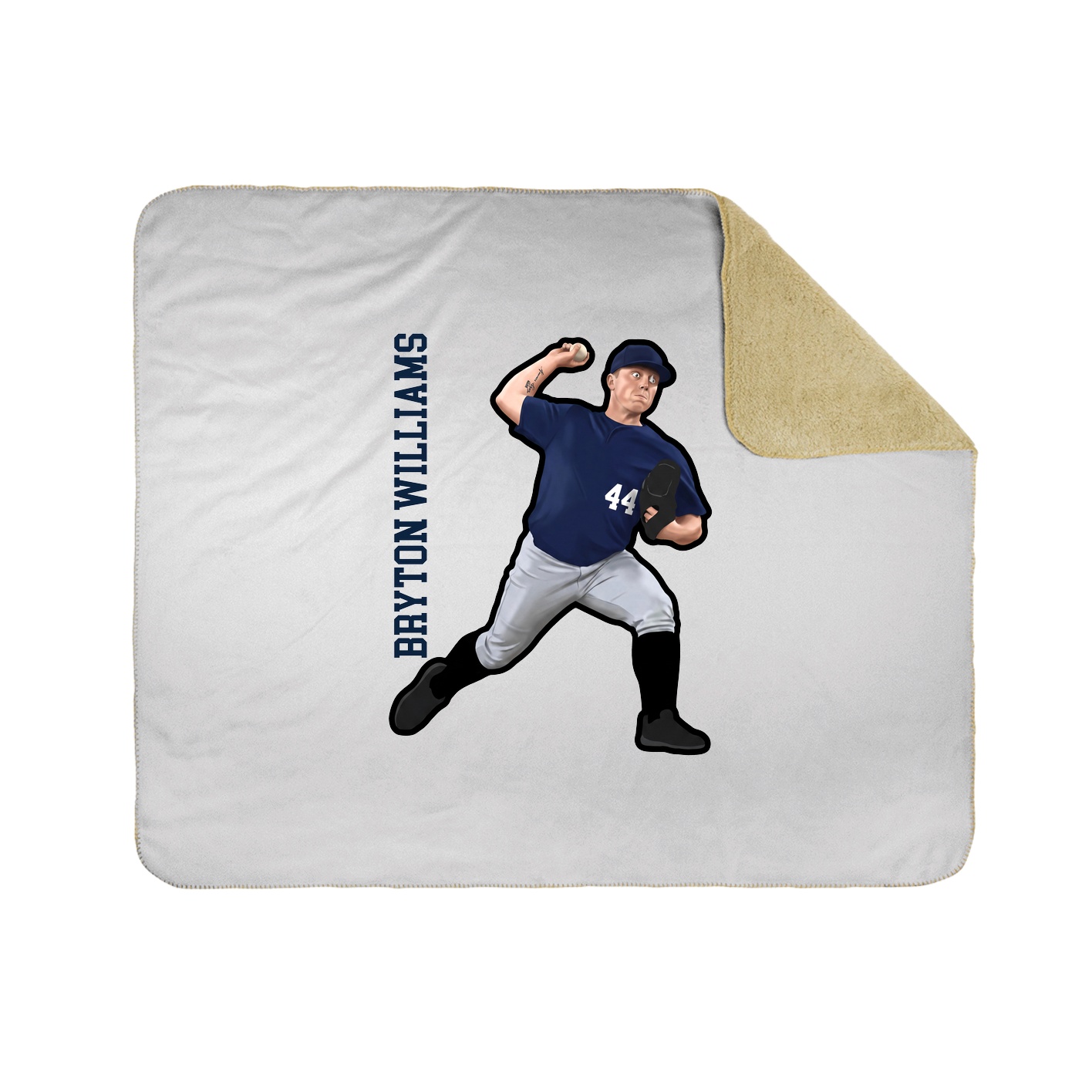 Throw Blanket — Name Vertical in White