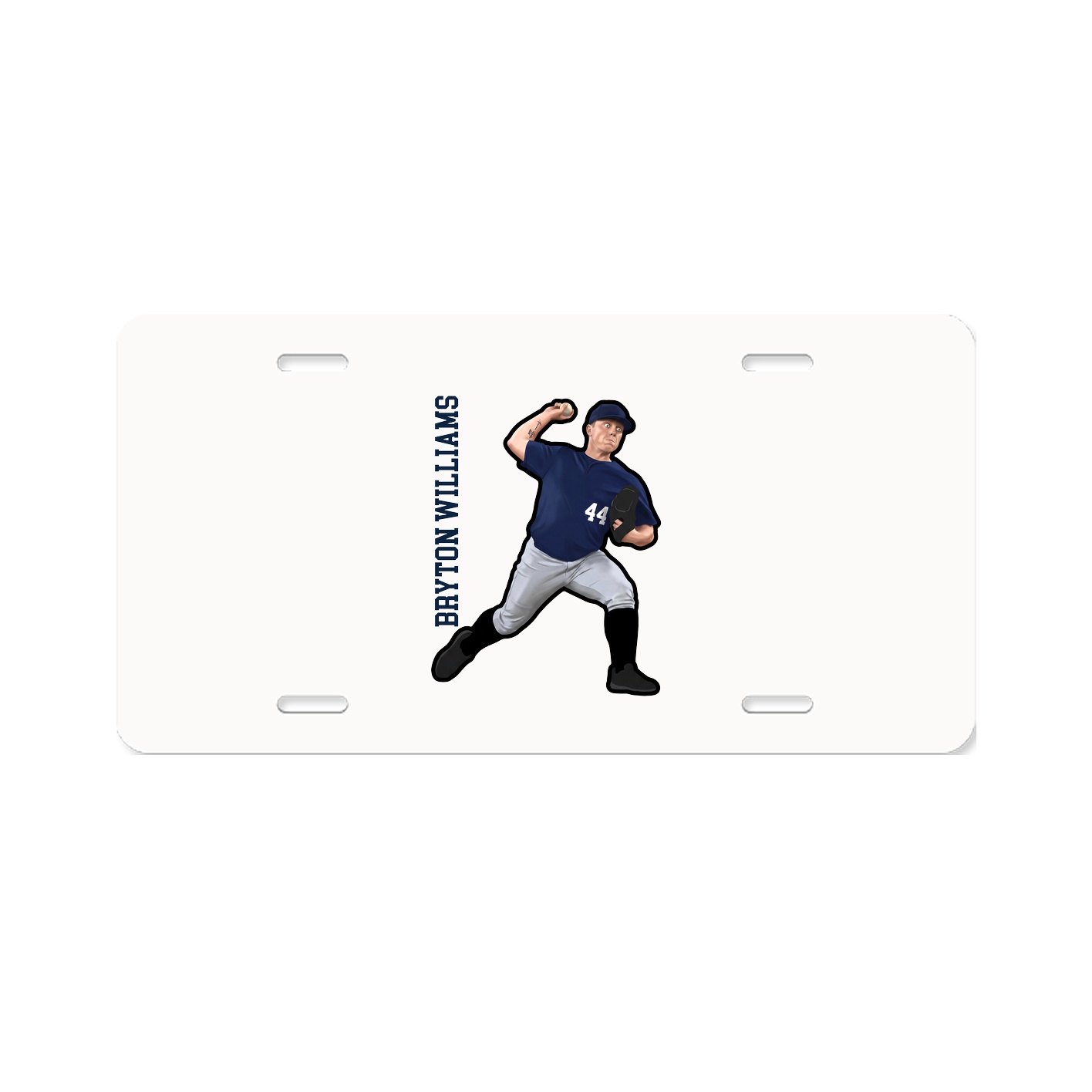 License Plate — Name Vertical in Classic