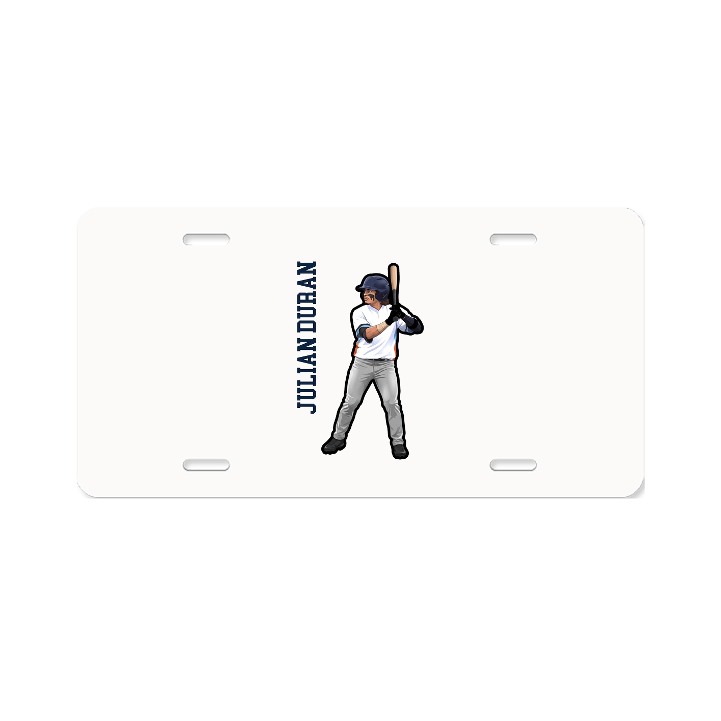 License Plate — Name Vertical in Classic