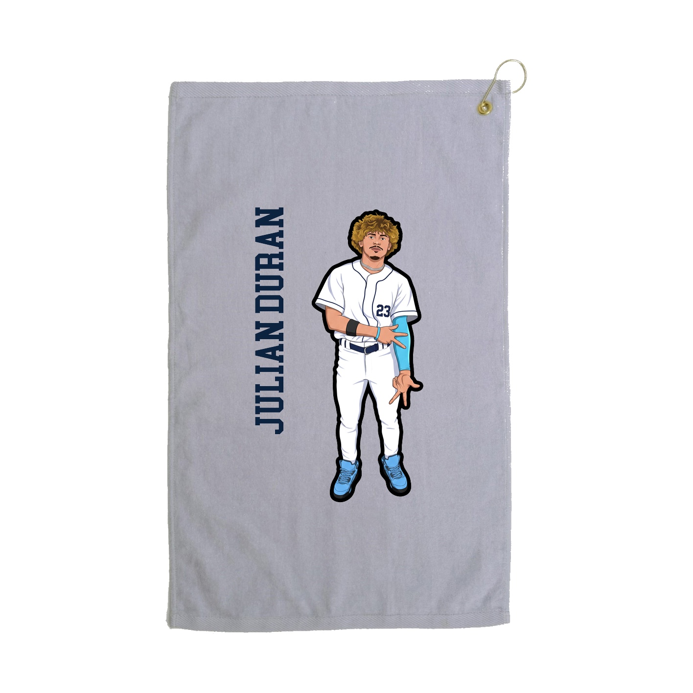 Golf Towel — Name Vertical in Grey