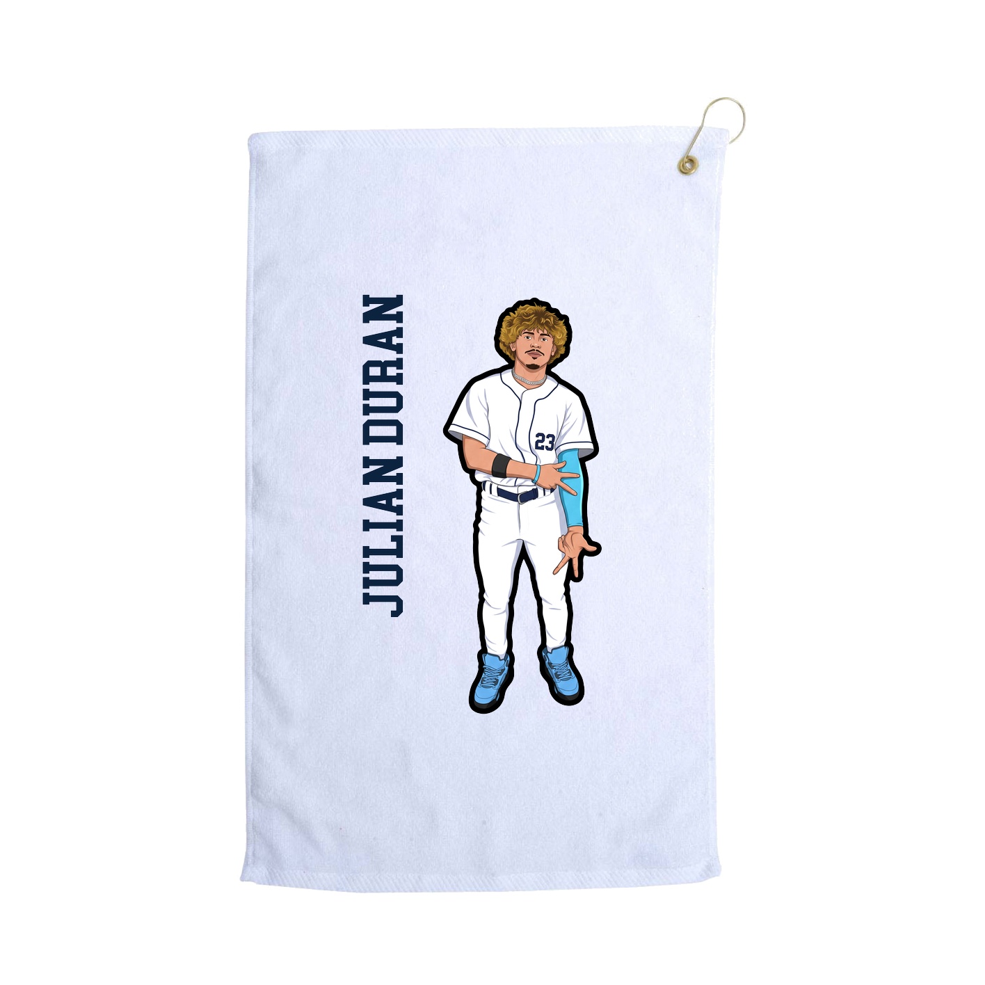 Golf Towel — Name Vertical in White