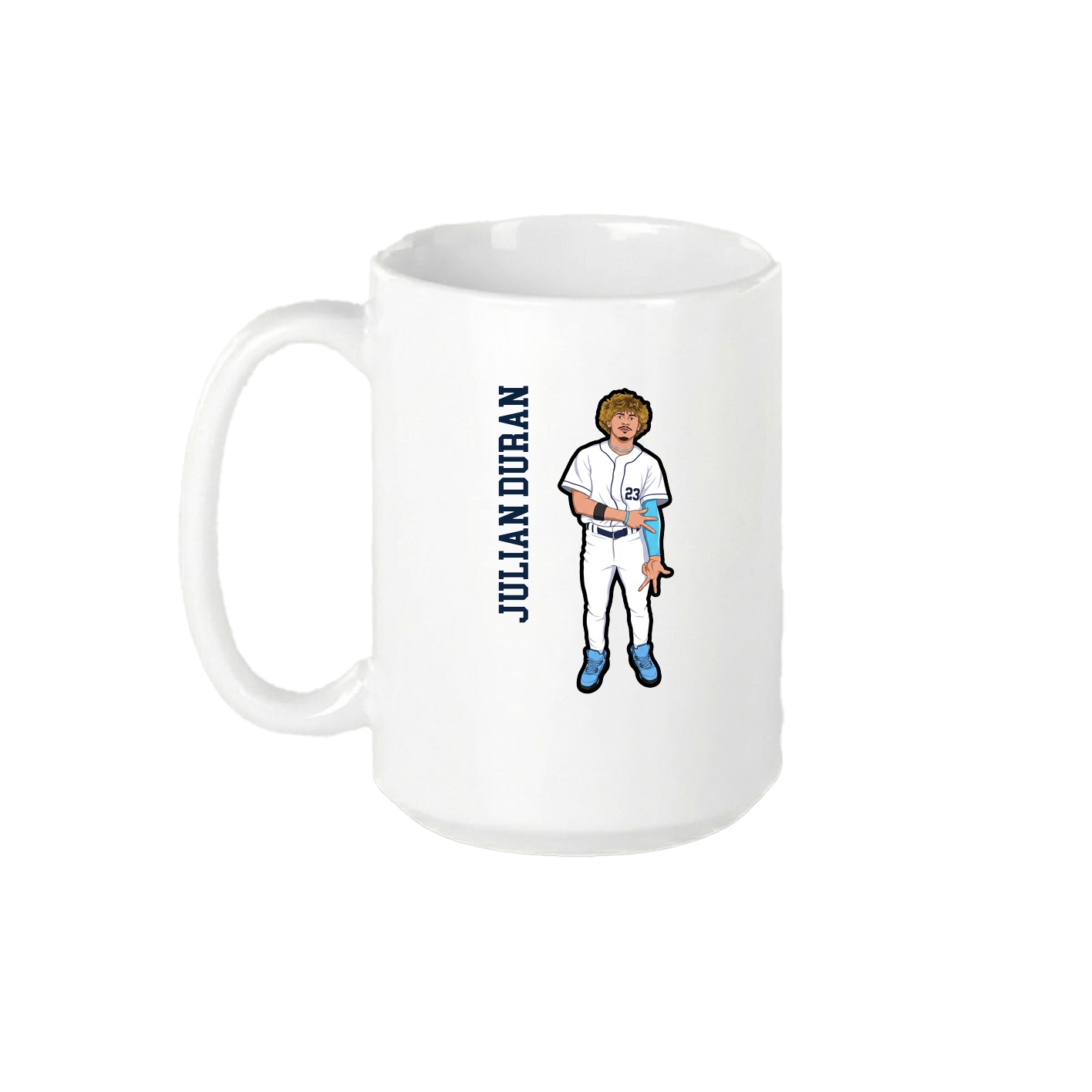 15oz Coffee Mug — Name Vertical in White