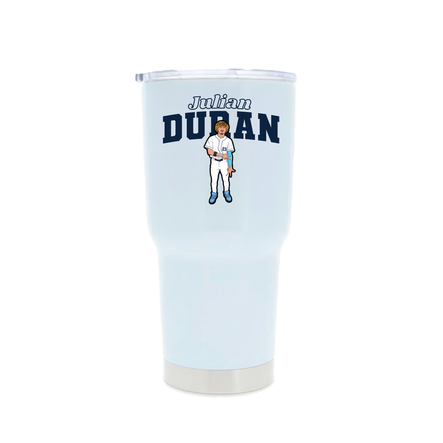 30oz Stainless Steel Tumbler — Name Arch in White