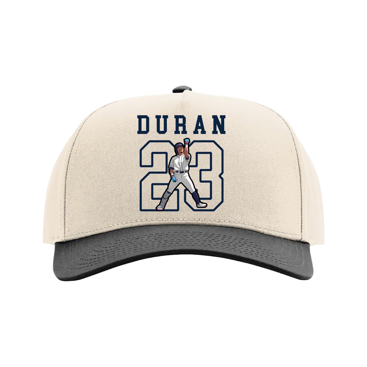 Full Fabric Five-Panel Champ Cap — Shirsey in Cream/Black