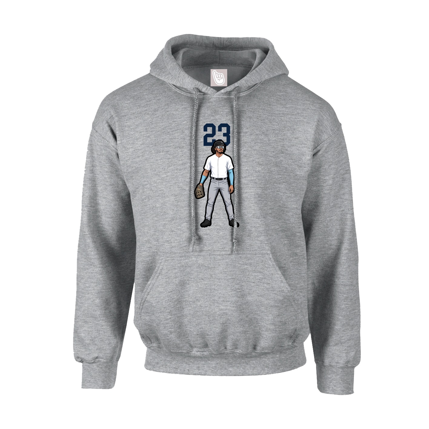 Hoodie — Number Top in Grey
