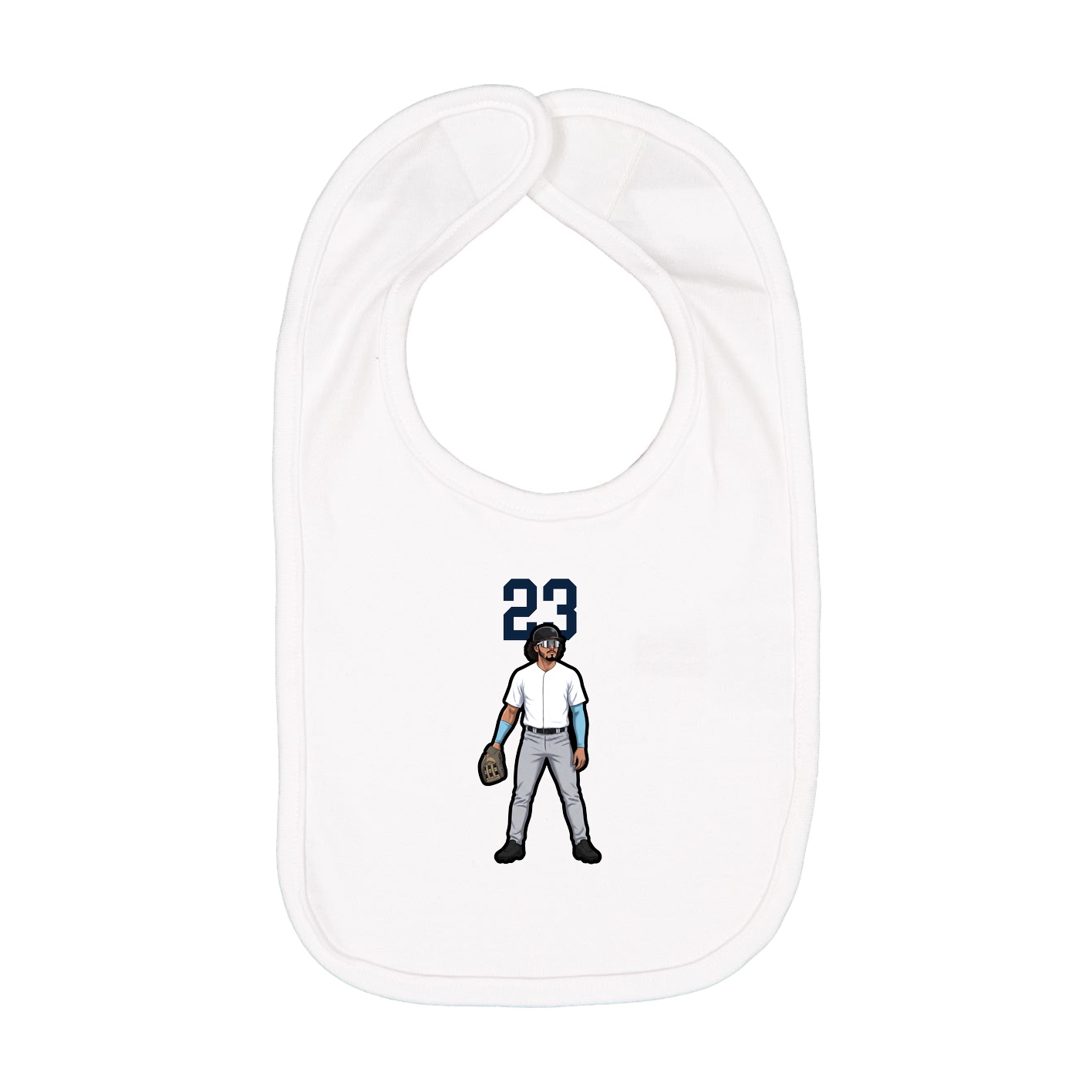 Infant Bib — Number Top in White