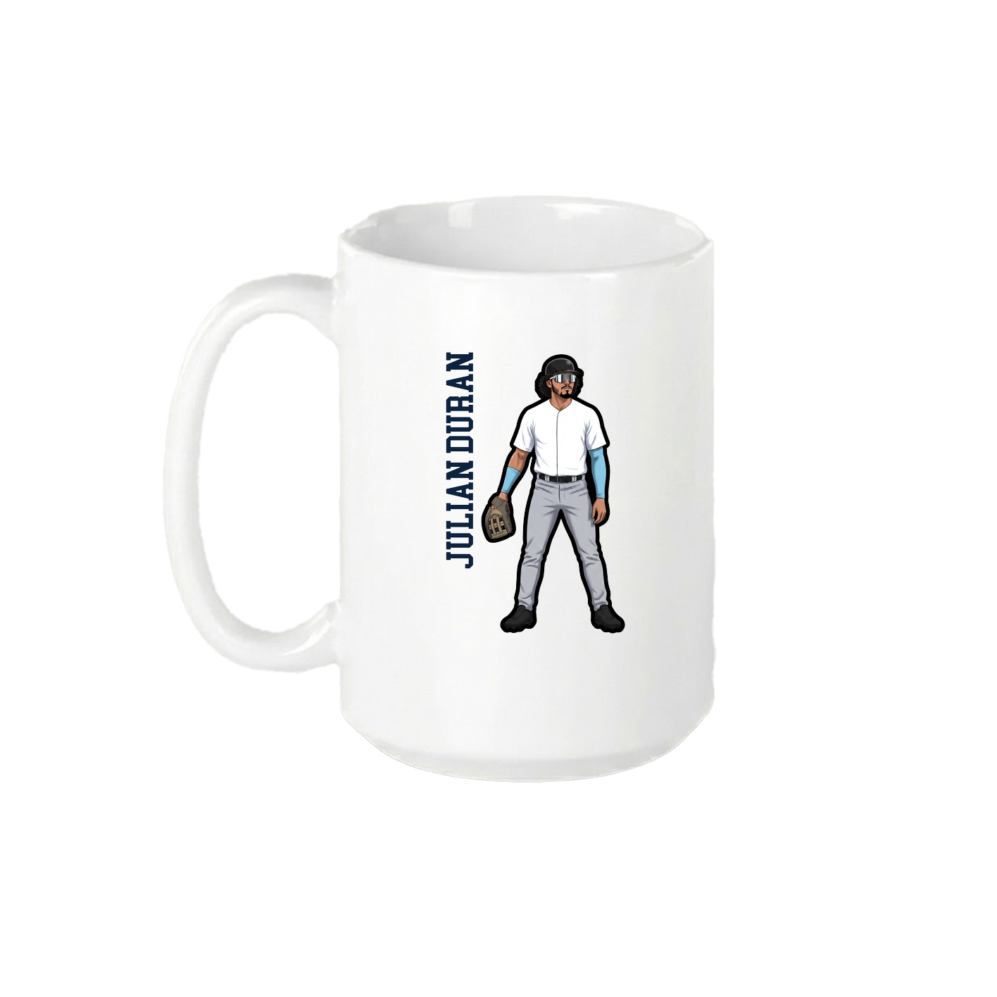 15oz Coffee Mug — Name Vertical in White