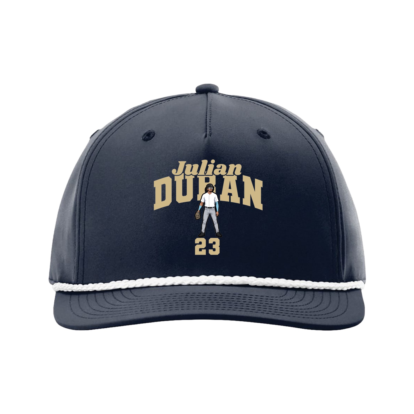 Five-Panel Classic Rope Cap — Signature Arch in Navy