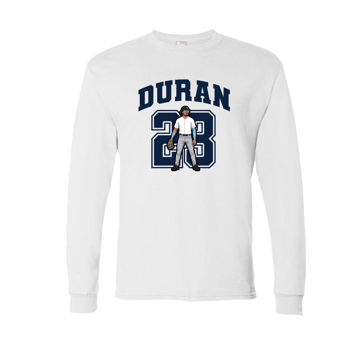 Long Sleeve Tee — Number in White