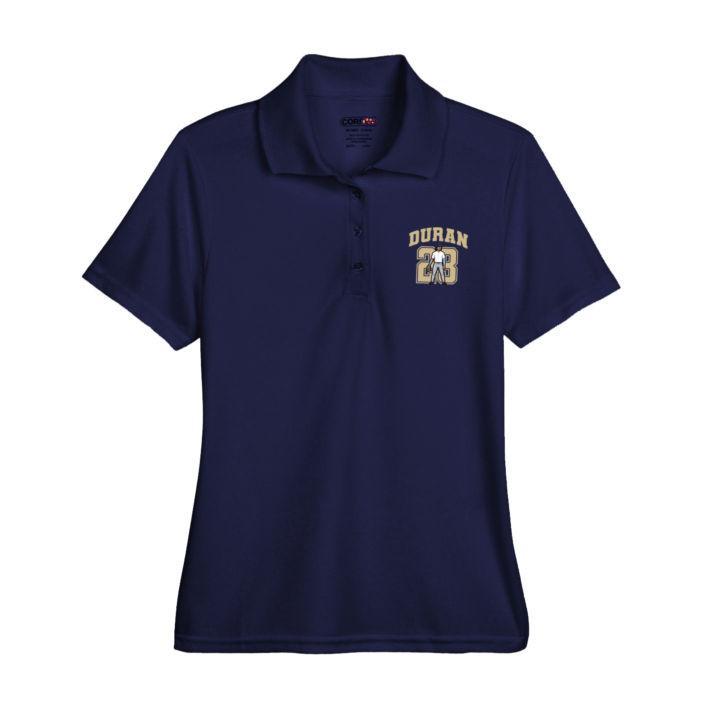 Womens Performance Polo — Number in Navy