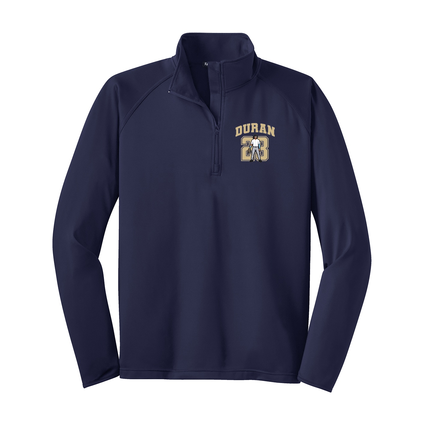 Q-Zip Pullover — Number in Navy