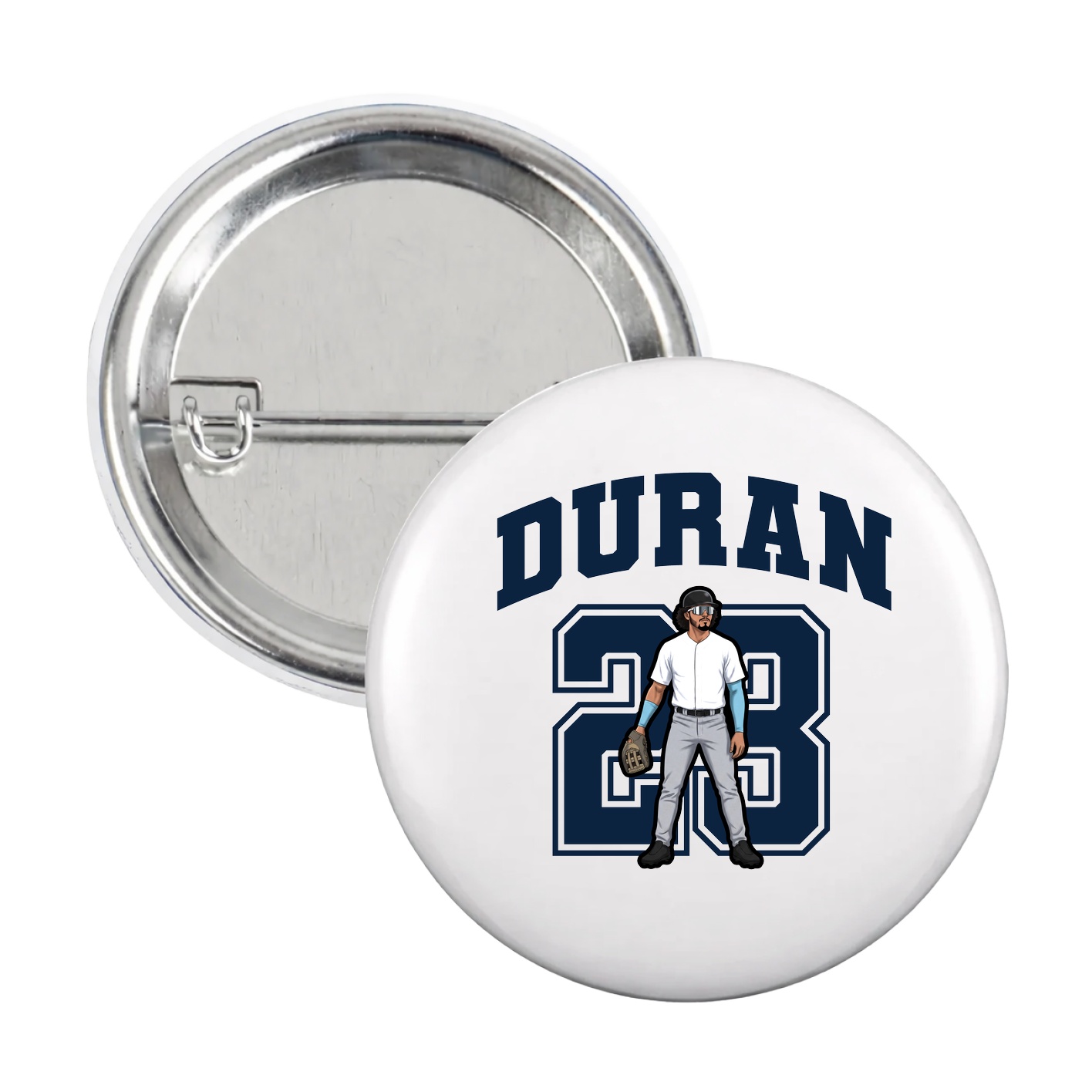 Game Day Button — Number in White