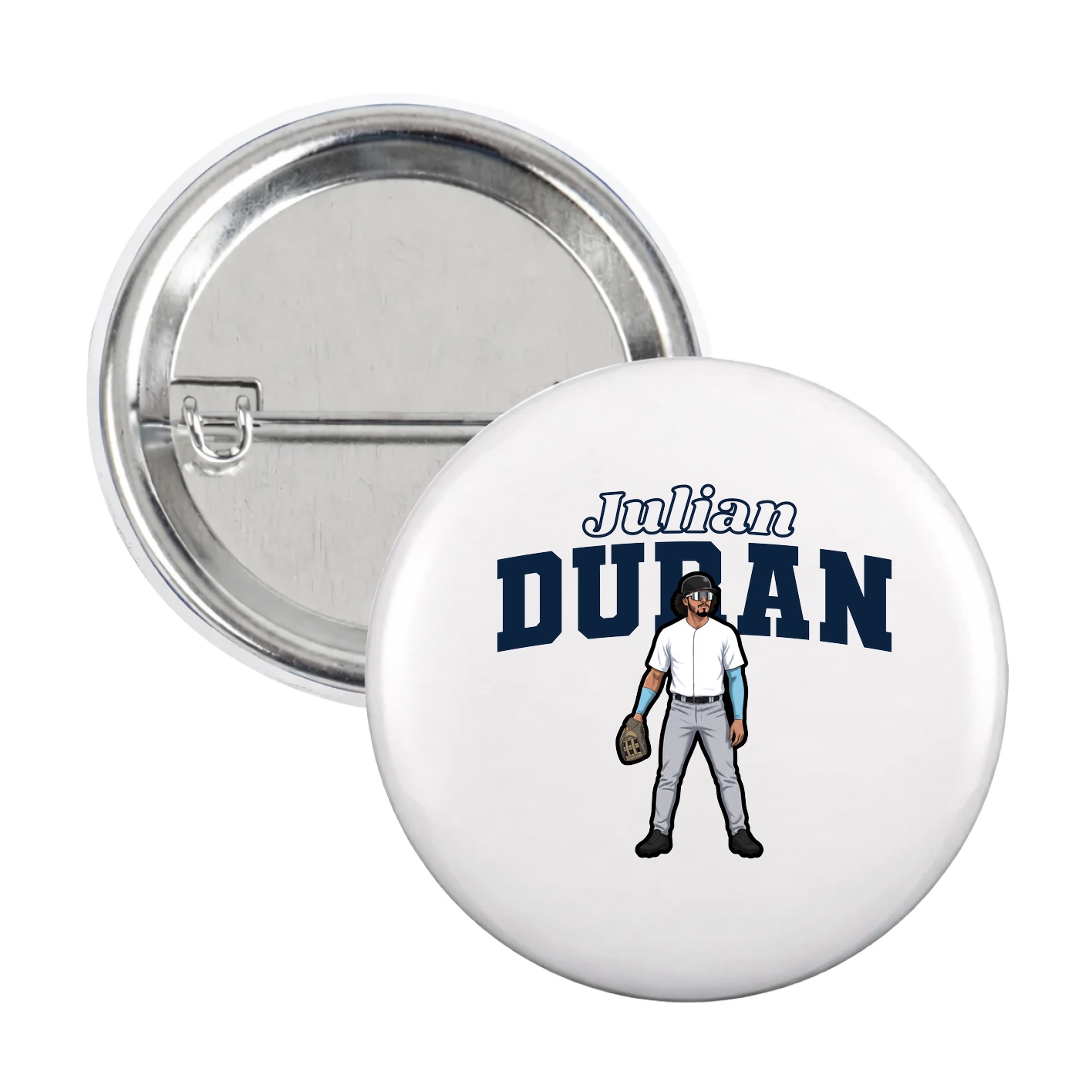 Game Day Button — Name Arch in White