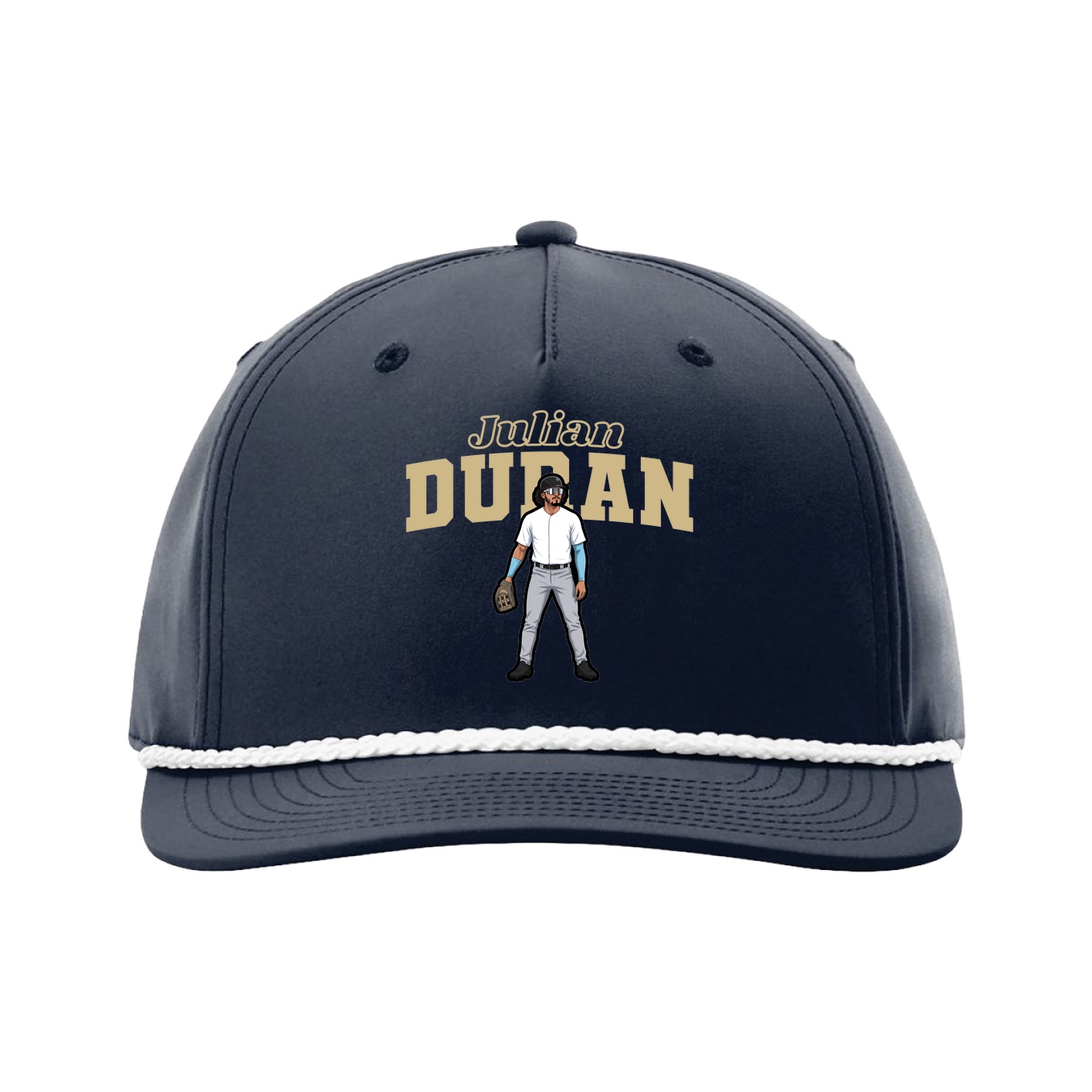 Five-Panel Classic Rope Cap — Name Arch in Navy