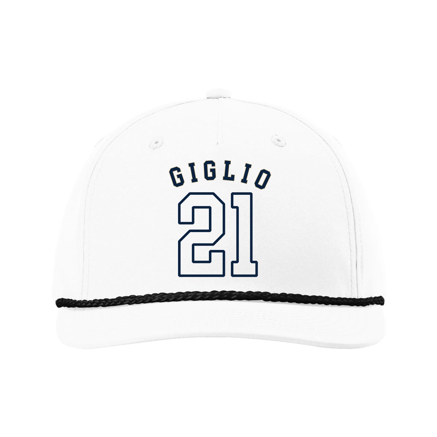 Five-Panel Classic Rope Cap — Shirsey Arch in White