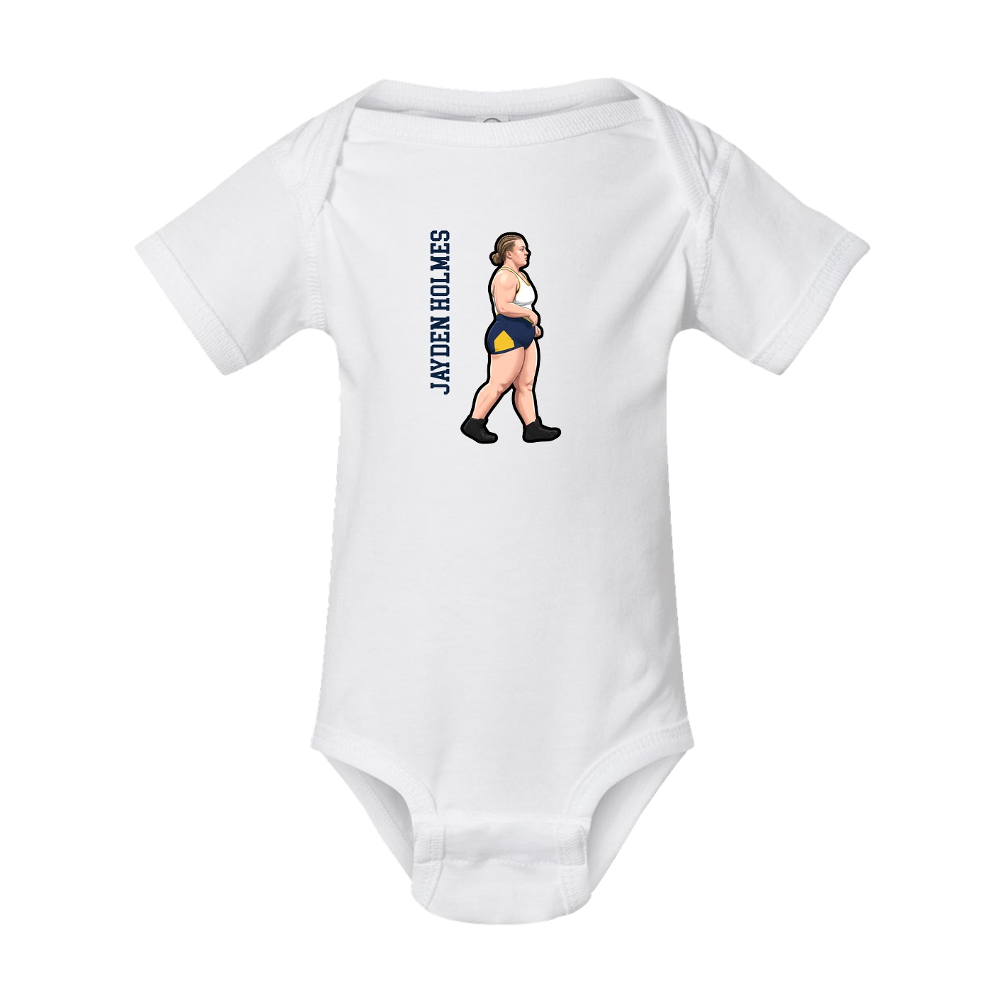 Baby Onesie — Name Vertical in White