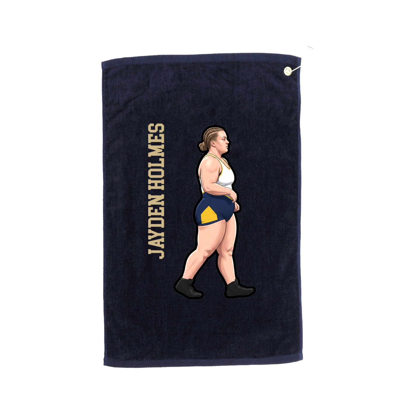 Golf Towel — Name Vertical in Navy