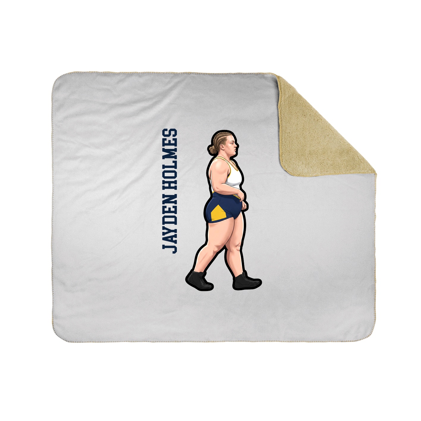 Throw Blanket — Name Vertical in White