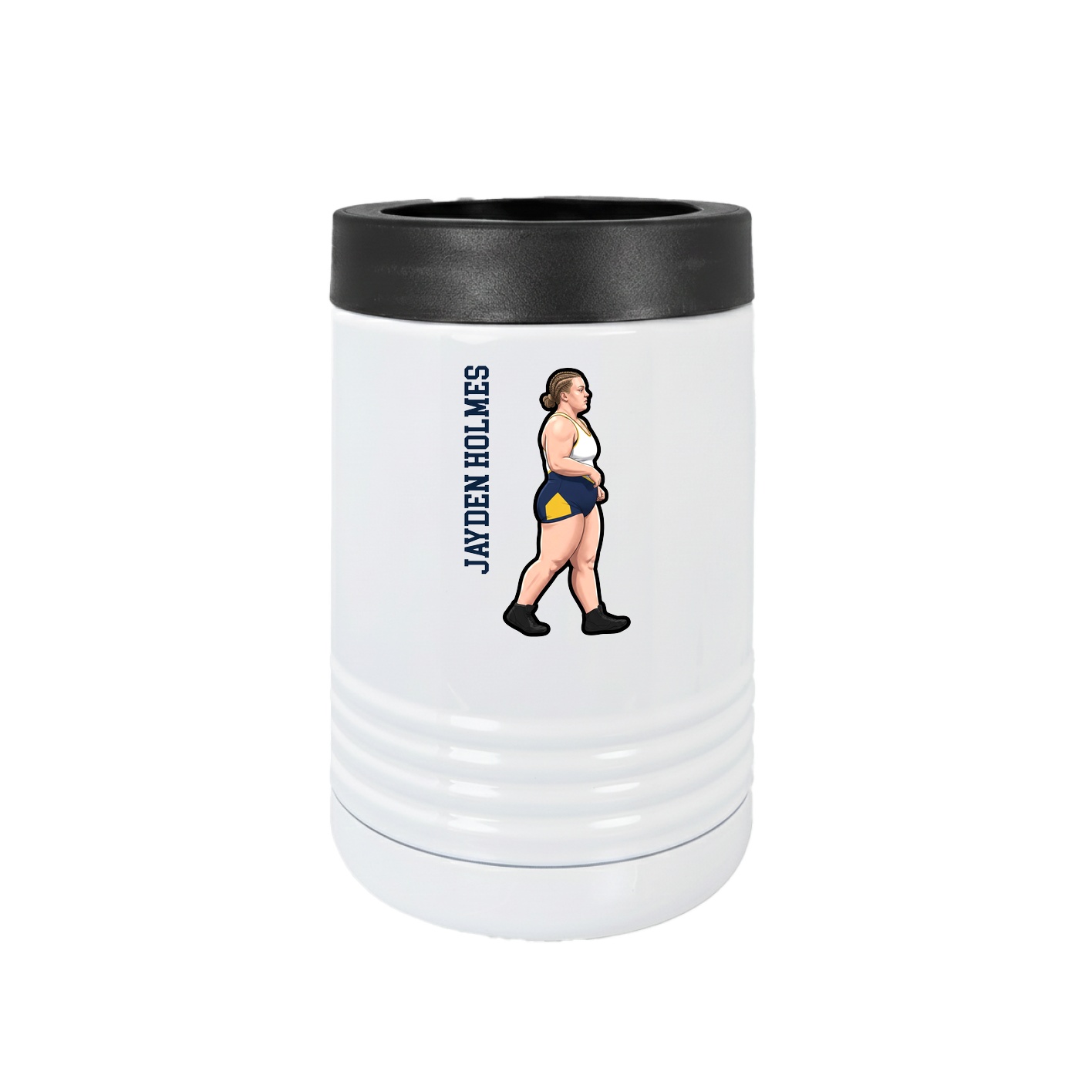 Beverage Holder — Name Vertical in White
