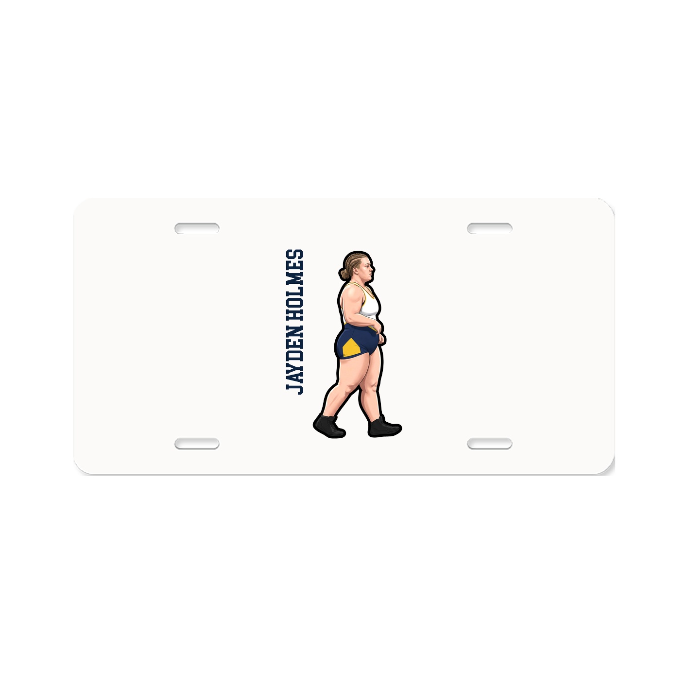 License Plate — Name Vertical in Classic