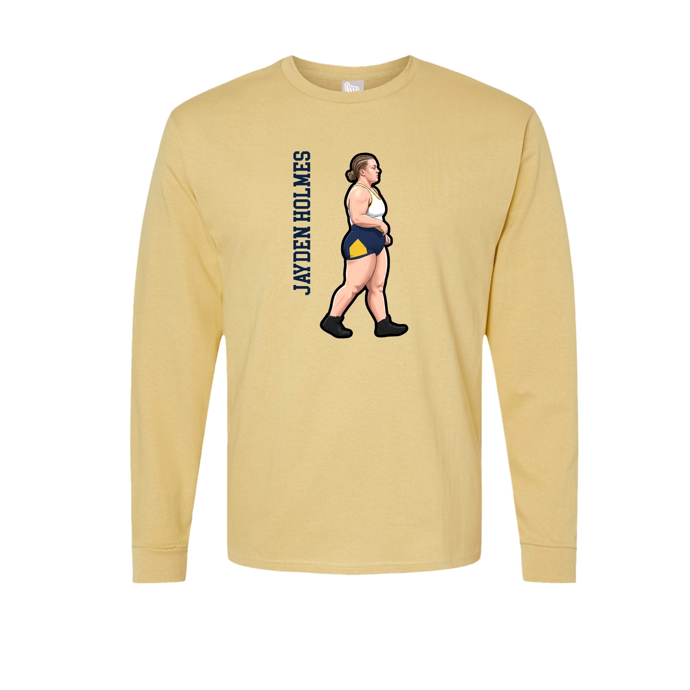 Long Sleeve Tee — Name Vertical in Vegas Gold