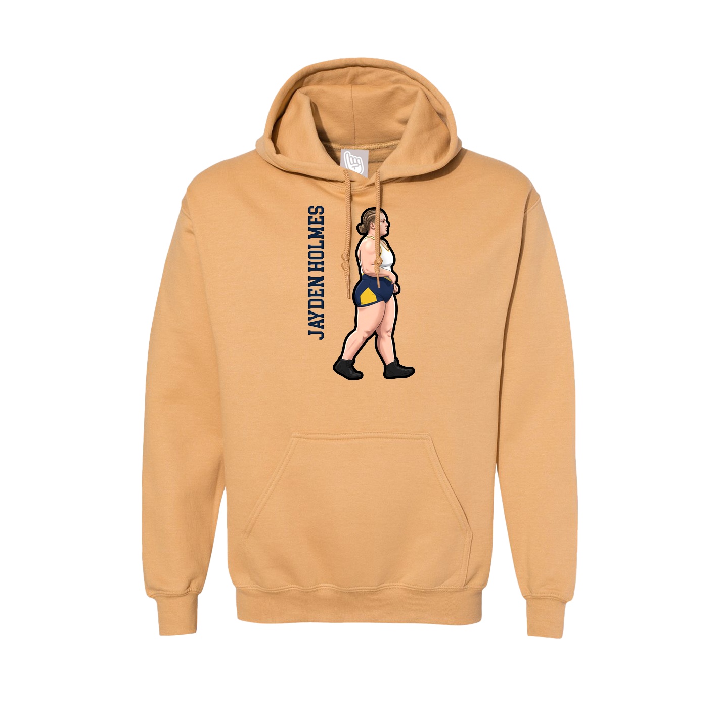 Hoodie — Name Vertical in Vegas Gold