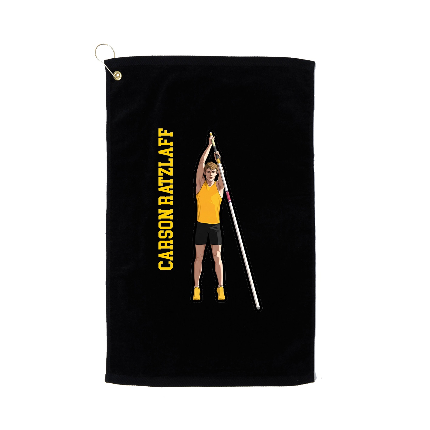 Golf Towel — Name Vertical in Black