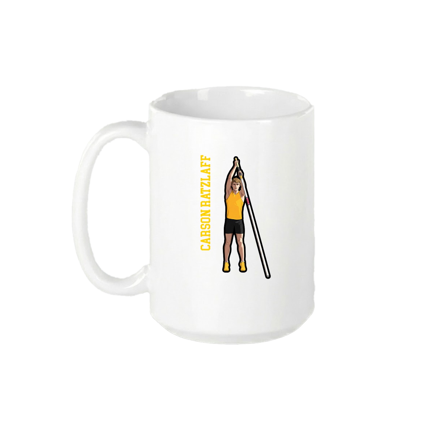15oz Coffee Mug — Name Vertical in White