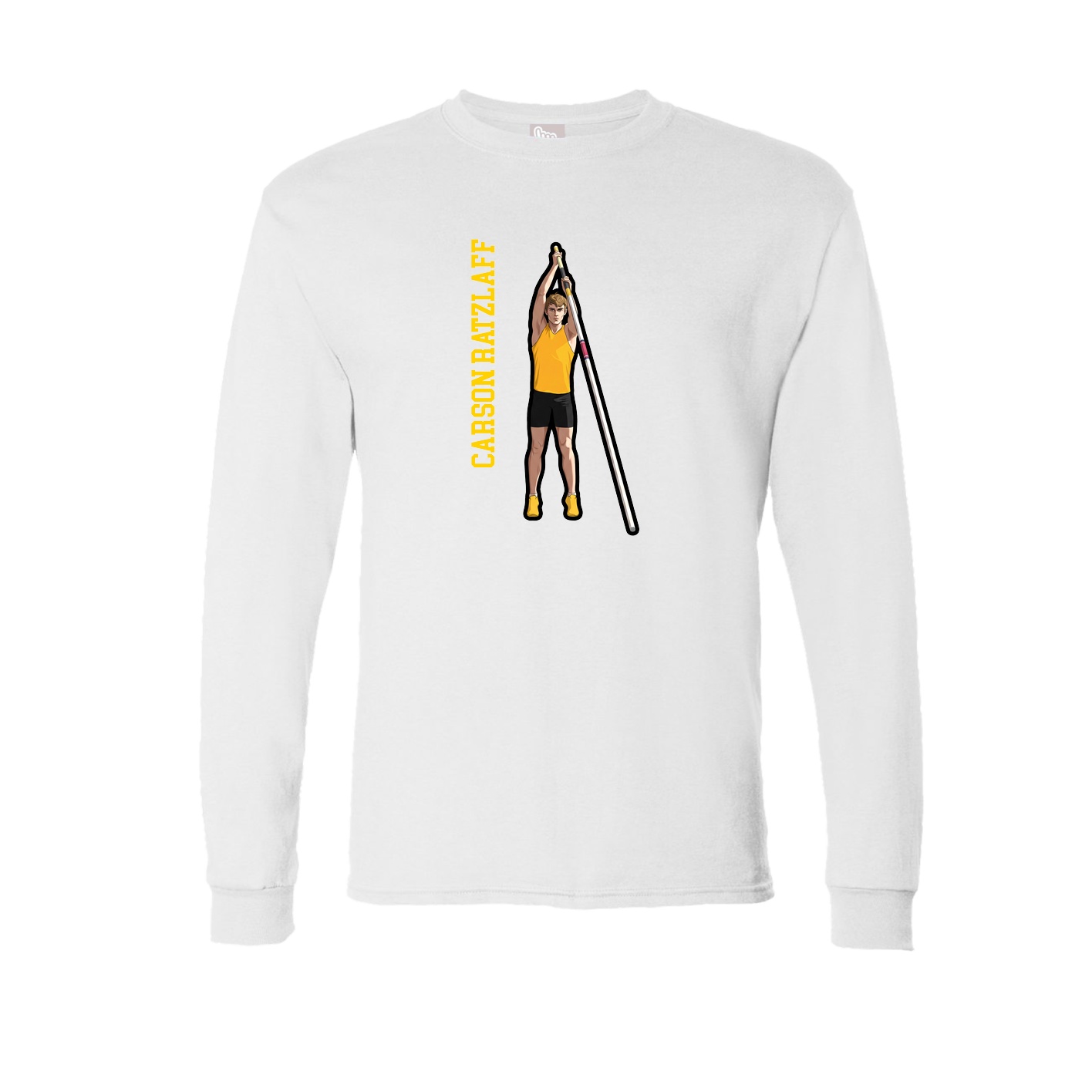 Long Sleeve Tee — Name Vertical in White