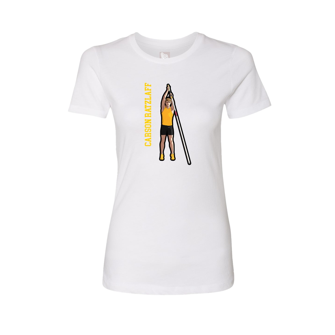 Fitted Women's Tee — Name Vertical in White
