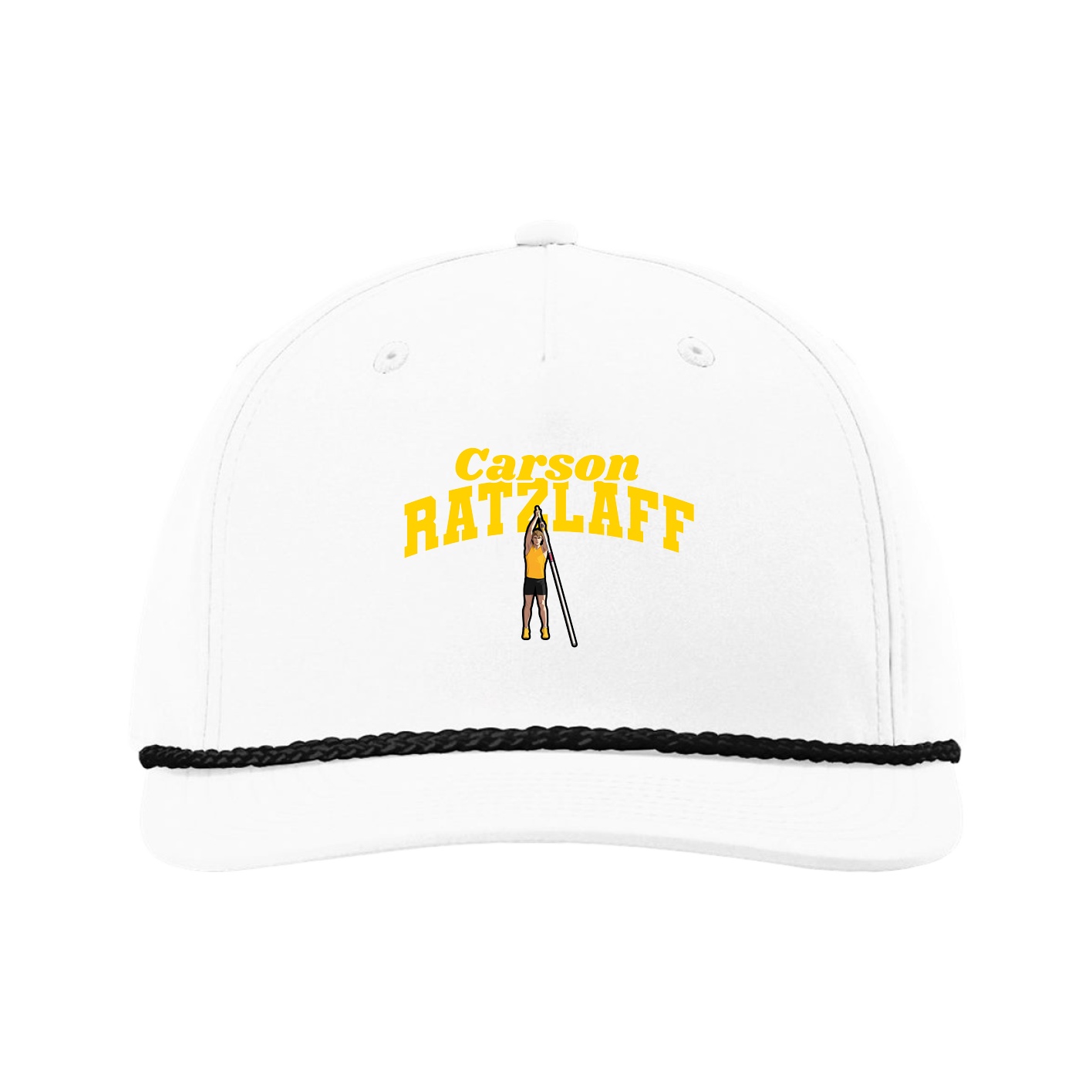 Five-Panel Classic Rope Cap — Signature Arch in White