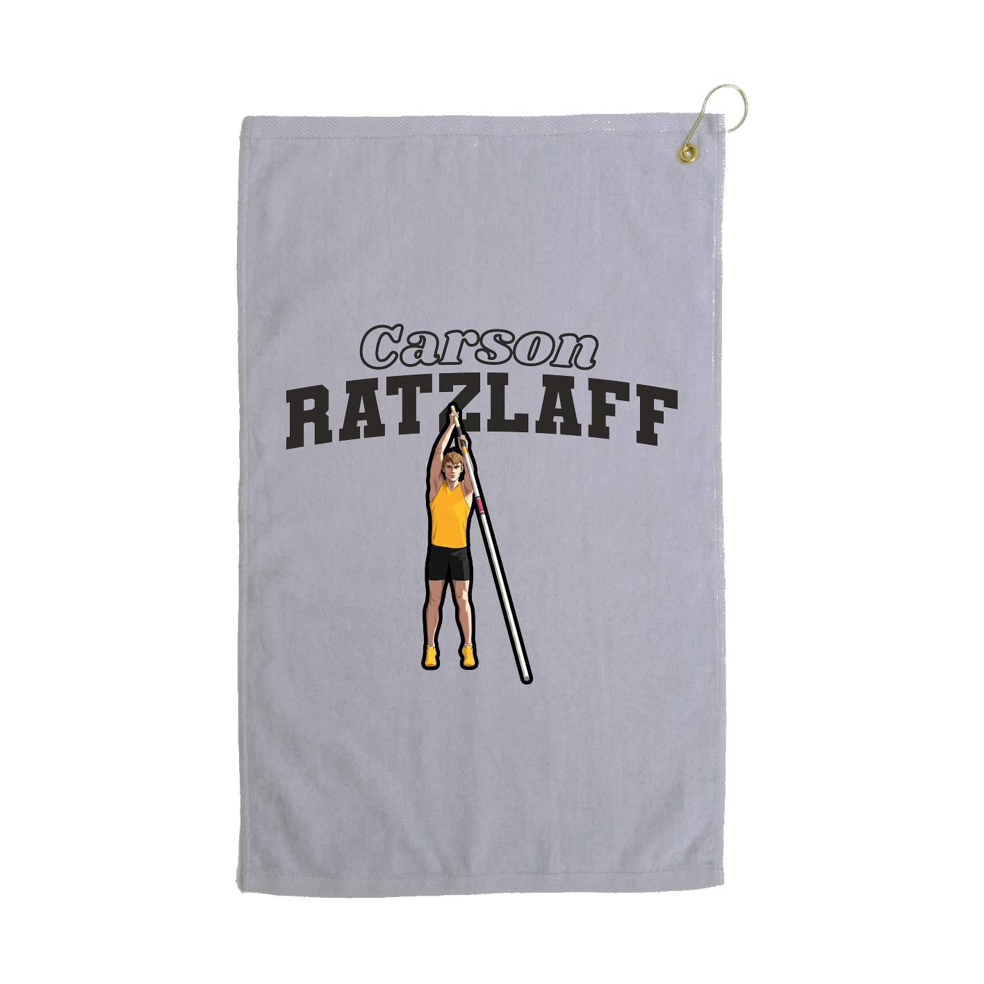 Golf Towel — Name Arch in Grey