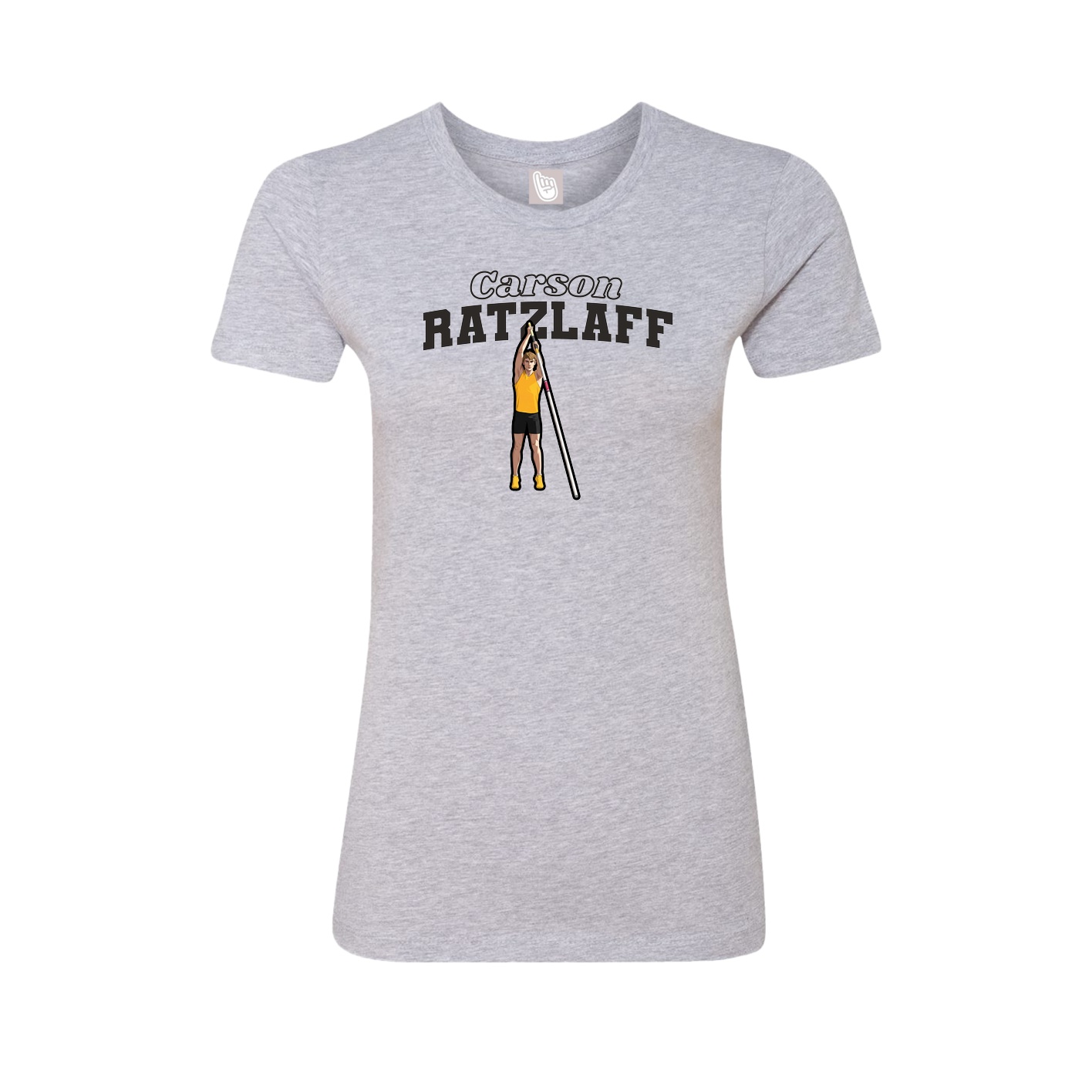 Fitted Women's Tee — Name Arch in Grey