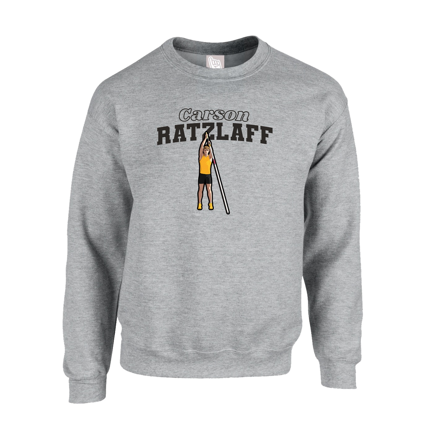 Fleece Crew — Name Arch in Grey
