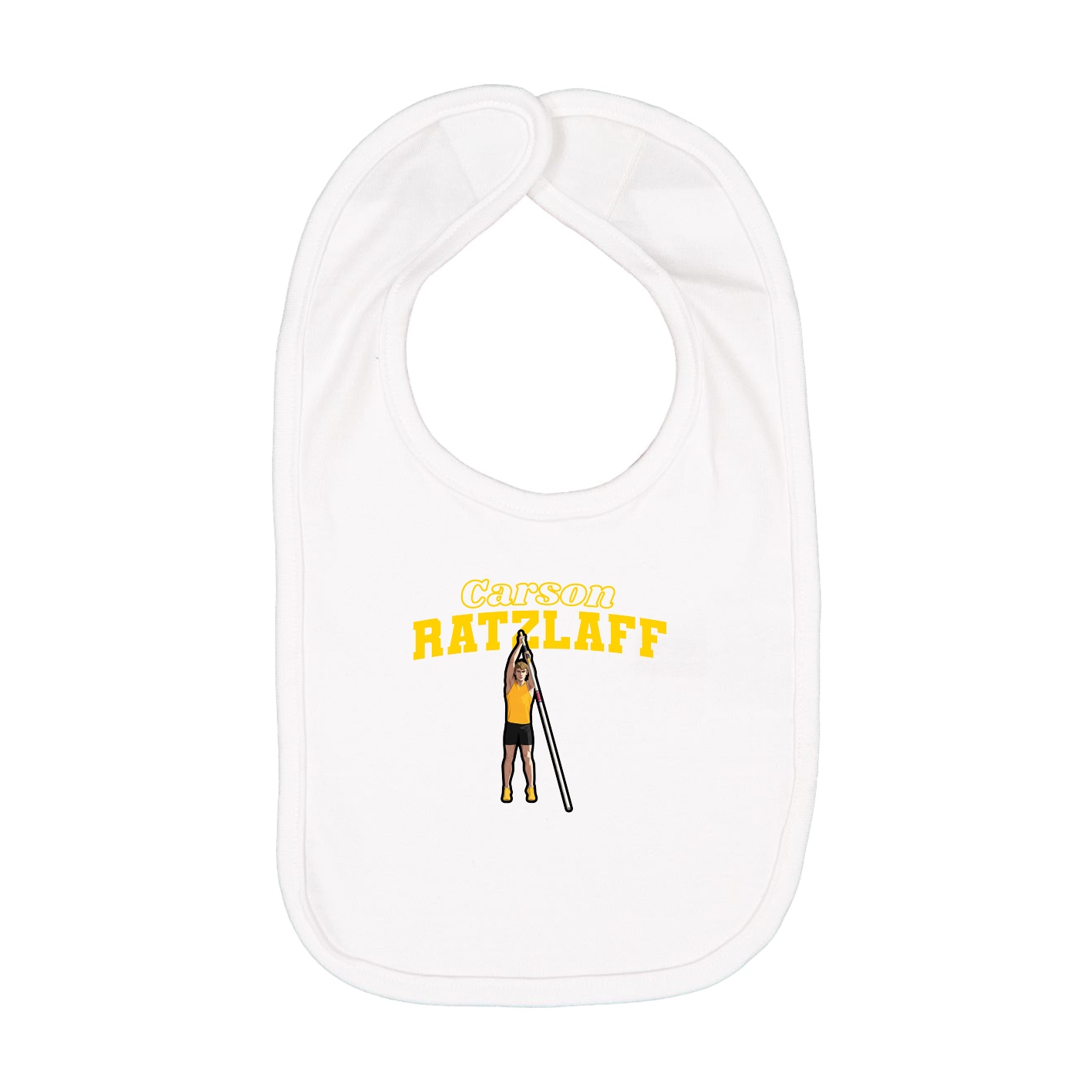 Infant Bib — Name Arch in White