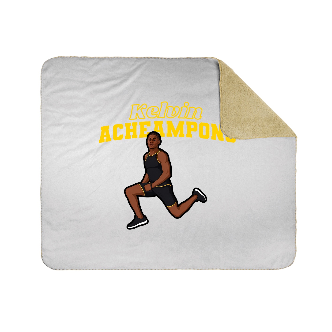 Throw Blanket — Name Arch in White