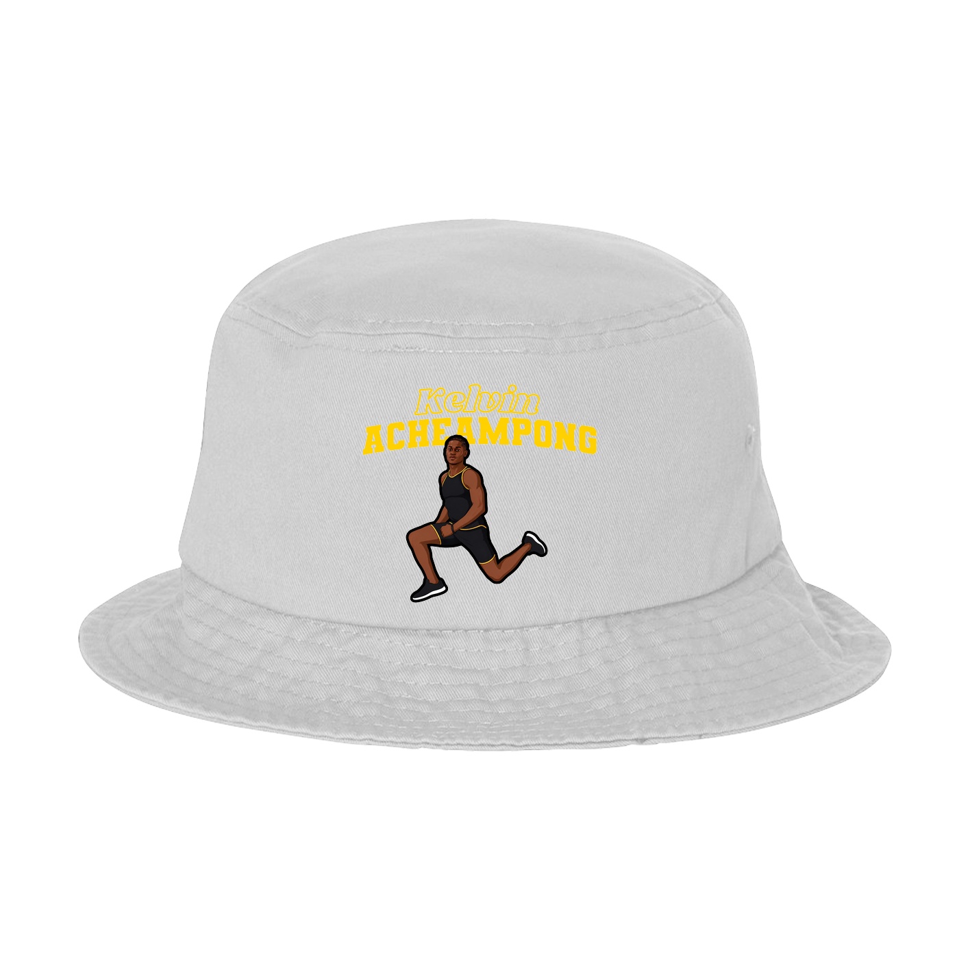 Bucket Cap — Name Arch in White