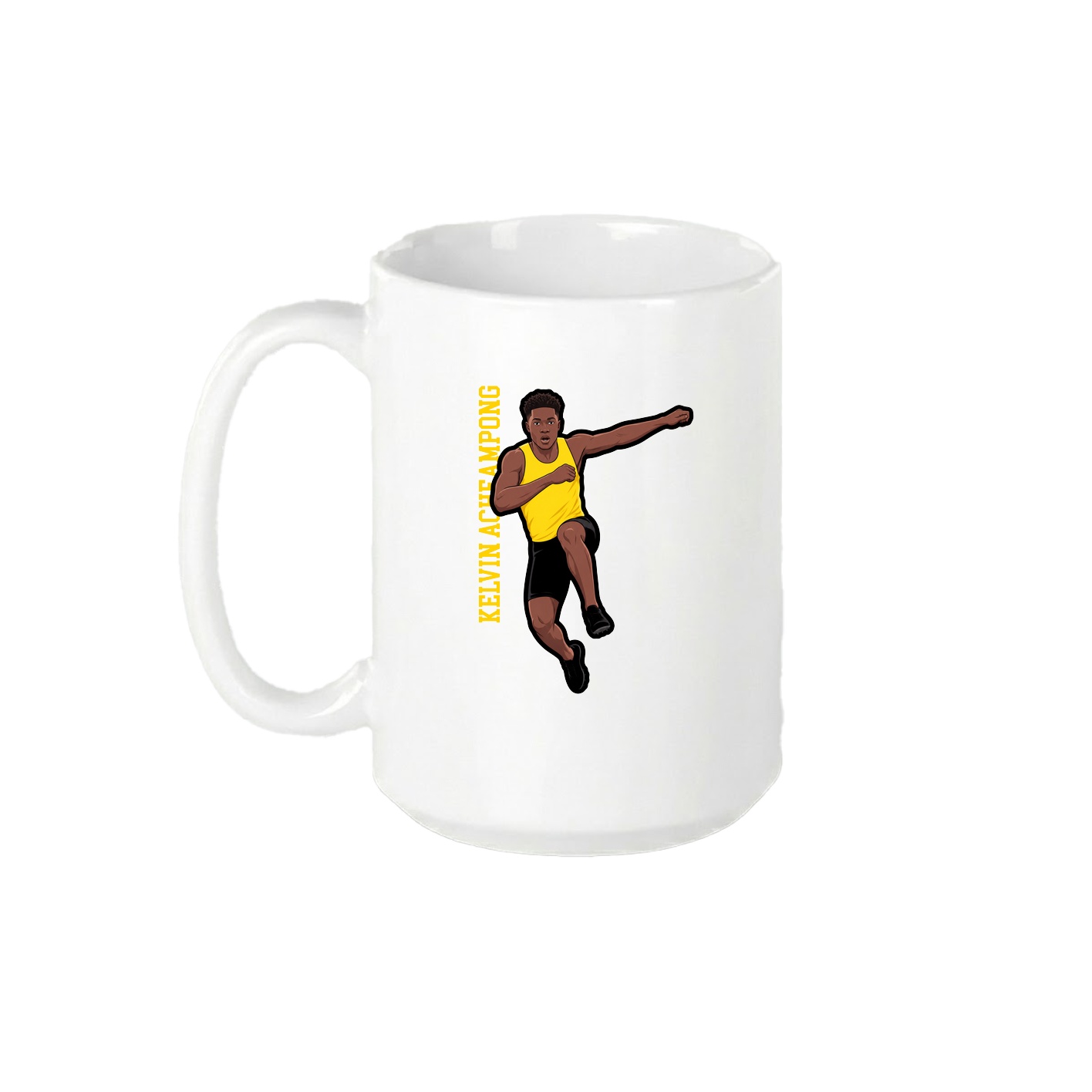 15oz Coffee Mug — Name Vertical in White