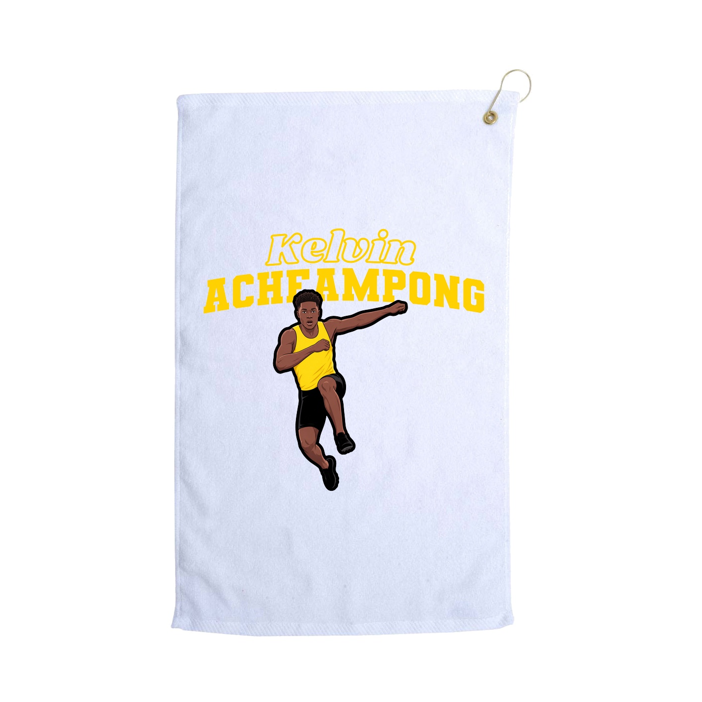 Golf Towel — Name Arch in White