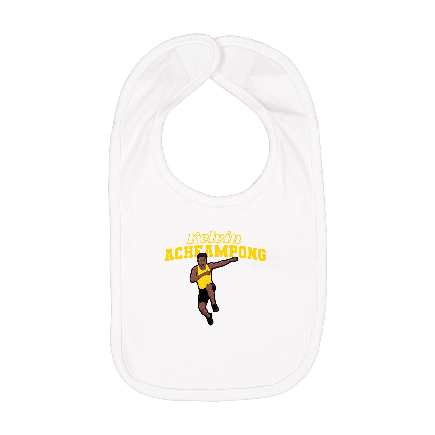 Infant Bib — Name Arch in White